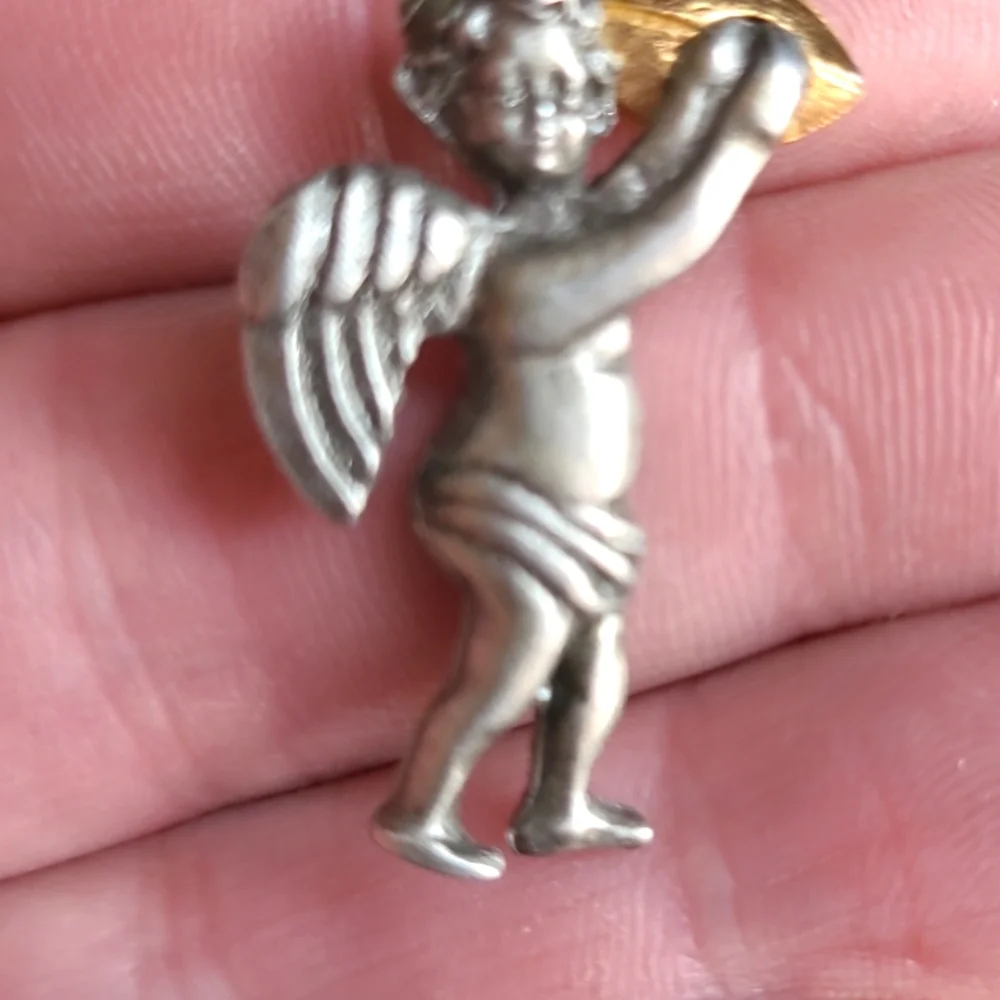 Vintage angel football pin Broach